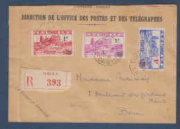 Lettre  Recommandée  De TUNIS  RP  CABINE  1941 - Briefe U. Dokumente