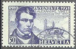 Schweiz Suisse Pro Juventute 1931: Alexandre Vinet Zu WI 60 Mi 249 Yv 253 Mit Eck-Stempel BASEL (Zumstein CHF 20.00) - Usati