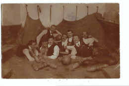 32376 - Carte Photo Joueurs De Quilles Au Repos Devant Tente En Allemagne - Other & Unclassified