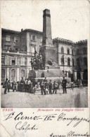 1904-ca.-Pavia, Abitanti E Vigile Davanti Al Monumento Alla Famiglia Cairoli, Vi - Pavia