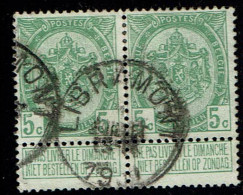 83  Paire  Obl  Libramont  + 8 - 1893-1907 Wapenschild