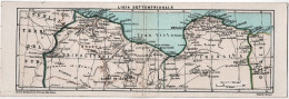 1929-Cartolina Doppia, Mappa Libia Settentrionale Del Servizio Cartografico Del  - Landkaarten
