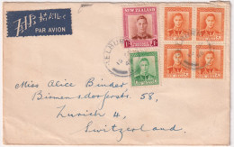 1948-Nuova Zelanda Lettera Aerea Con Affrancatura Multipla Diretta In Svizzera - Cartas & Documentos