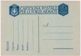1944-cartolina Postale Franchigia Cartiglio Grande E Formulario Verticale - Interi Postali
