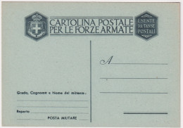 1944-cartolina Postale Franchigia Cartiglio Grande E Formulario In Basso - Interi Postali