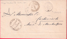 1861-piego Municipale Con Annullo Lombardo Veneto C3 Di Pontevico E C2 Sardo Ita - Lombardy-Venetia