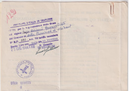 1944-RSI Consolato In Charleroi Firma Del Reggente Su Extrait Du Registr Aux Act - Marcofilía