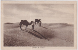 1935-Libia Deserto Di Zanzur Viaggiata Affr.75c.Pittorica - Libia