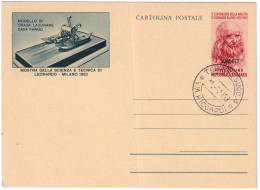 1953-Trieste A Cartolina Postale Draga Lagunare L.20 Leonardo Cat.Filagrano  C 2 - Marcophilia