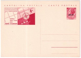 1954-Trieste A Cartolina Postale L.35 Rosso Mostra D'Oltremare Napoli Cat.Filagr - Marcofilía