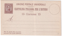 1882-cartolina Postale Per L'estero 15c. Cat.Filagrano C 9 - Entiers Postaux