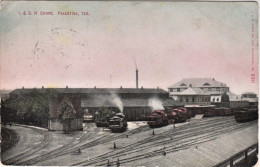 1909-U.S.A. I. Et G. N Shops Palestine Texas Locomotive Steam Trains Viaggiata - Marcofilia