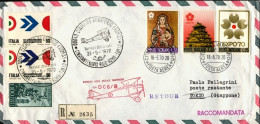 Vaticano-1970 Affrancatura Mista Percorso Ciampino Tokyo Con Bollo Dispaccio Aer - Poste Aérienne
