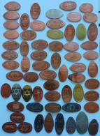 LOT DE 63 PIECES ECRASEES DU MONDE - Souvenirmunten (elongated Coins)