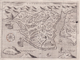 1620-Porcacchi Costantinopoli [Greek Island] Dim.pagina 21x29cm.garantita Origin - Cartes Géographiques