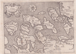 1620-Porcacchi Isole Selandie [Zeeland, Netherlands] Dim.pagina 21x29cm.garantit - Geographical Maps