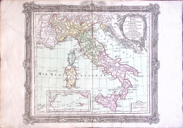 1786-(inserto Con Lampedusa Malta E Pantelleria)"L'Italie Divisee En Tous Ses Et - Cartes Géographiques