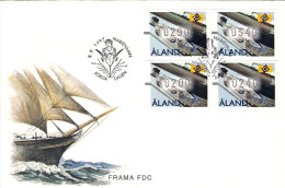1997-Aland S.4v."Nave La Polena-Frama"su Fdc Illustrata - Aland