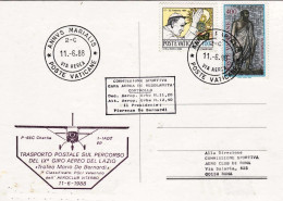 Vaticano-1988 Trasporto Postale Sul Percorso Del IX Giro Aereo Del Lazio Del 11  - Aéreo