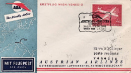1960-Austrian Airlines I^volo AUA Wien Venedig Del 2 Aprile - Otros & Sin Clasificación