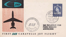 1960-Danmark First SAS Caravelle Jet Flight Copenhagen Moscow Del 3 Aprile - Other & Unclassified