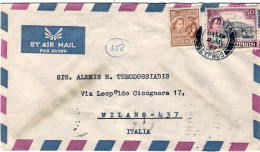 1957-Cipro Busta Affrancata 5m.+30m. Diretta In Italia - Autres & Non Classés