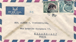 1957-Cipro Busta Affr. 10m.+25m. Diretta In Italia,al Verso Annullo Meccanico Vi - Altri & Non Classificati