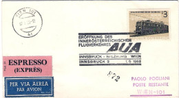 1963-Autriche Osterreich Austria Innsbruck Salzburg Wien Innsbruck 2 AUA Affranc - Otros & Sin Clasificación
