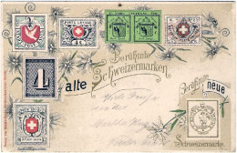 1904circa-Svizzera Con Impressione Di Francobolli Elvetici - Marcophilie