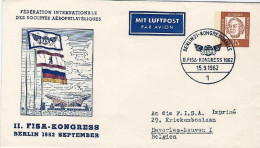 1962-Germania Busta Illustrata II^congresso FISA A Berlino Annullo Figurato - Storia Postale