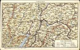 1930circa-cartina Geografica Trentino - Mapas