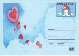 ROMANIA 011x2003: LOVE, HEARTS, KISSING ANGELS, Unused Prepaid Postal Stationery Cover - Registered Shipping! - Entiers Postaux