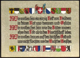 1939-Svizzera Bella Cartolina Con Affrancatura Di Quattro Valori In Lingue Diver - Poststempel