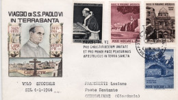 Vaticano-1964 I^volo Di S.S. Paolo VI Vaticano Amman Posta Proseguita Per Gerusa - Jordan