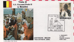 Vaticano-1985  S.S.Giovanni Paolo II^dispaccio Speciale Volo Louveigne Roma Del  - Aéreo