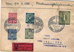 1948-Germania Zona Alleata Assicurata Per 4500M.affrancata 30p.+45p.+50p.+80p.+1 - Altri & Non Classificati