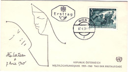 1960-Autriche Osterreich Austria S.1v."Anno Del Rifugiato"su Fdc Illustrata - FDC