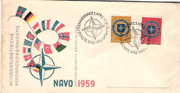 1959-Holland Nederland Olanda S.2v."Decennale Del Patto Atlantico"su Fdc Illustr - FDC