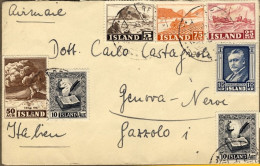 1955-Islanda Lettera Diretta In Italia Con Bella Affrancatura Multipla - Otros & Sin Clasificación