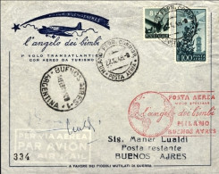 1948-I^volo Transatlantico Con Aereo Da Turismo L'angelo Dei Bimbi Milano-Buenos - Poste Aérienne