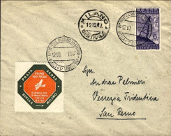 1947-I^volo Postale Biella-Milano Del 12 Ottobre Su Aerogramma Affr. Posta Aerea - Poste Aérienne