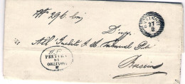 1855-piego Con Testo, Bollo A Linee Orizzontali Orzinovi (Brescia) +timbro Pretu - Non Classés