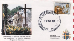 1992-Dominicana Dispaccio Speciale Volo Di Rientro Di S.S. Giovanni Paolo II^cer - Dominicaanse Republiek