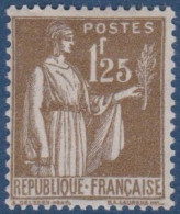 FRANCE - 287  PAIX 1F25 OLIVE NEUF AVEC CHARNIERE PROPRE COTE 85 EUR - Unused Stamps