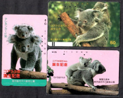 Japan 3V Kagoshima Hirakawa Zoologival Park Birth Anniv. Koala Used Cards - Selva