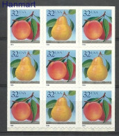 United States Of America 1995 Mi 2603-2606BA,BC,BD MNH  (ZS1 USAneu2603-2606BA,BC,BD) - Fruits