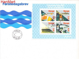 Norway 1987 Mi Block 8 FDC  (FDC ZE3 NRWbl8) - Other & Unclassified