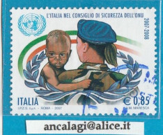 USATI ITALIA 2007 - Ref.1079 "L'ITALIA NEL CONSIGLIO DI SICUREZZA Dell'ONU" 1 Val. - - 2001-10: Afgestempeld