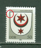 DDR   Michel  2858 F 39  * *  TB    Petit Trait Noir En Haut à Gauche - Abarten Und Kuriositäten