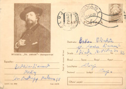 Postal Stationery Postcard Romania Theodor Aman Museum Self Portrait - Rumania